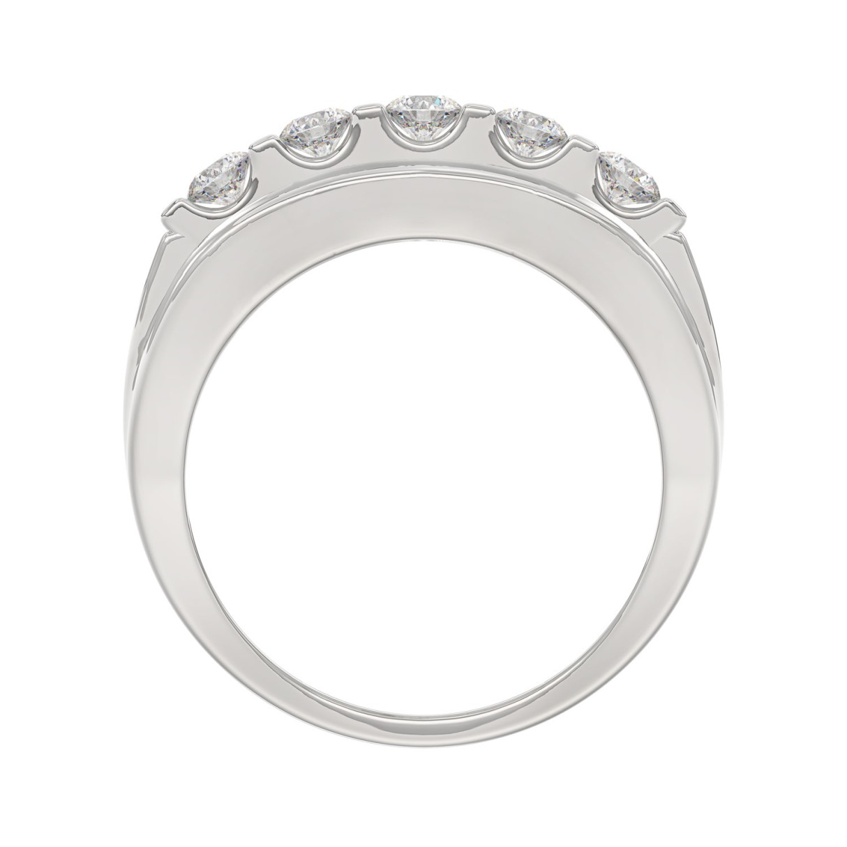 WHITE  PLATINUM 2.00CT ROUND DIAMOND MEN'S RING 