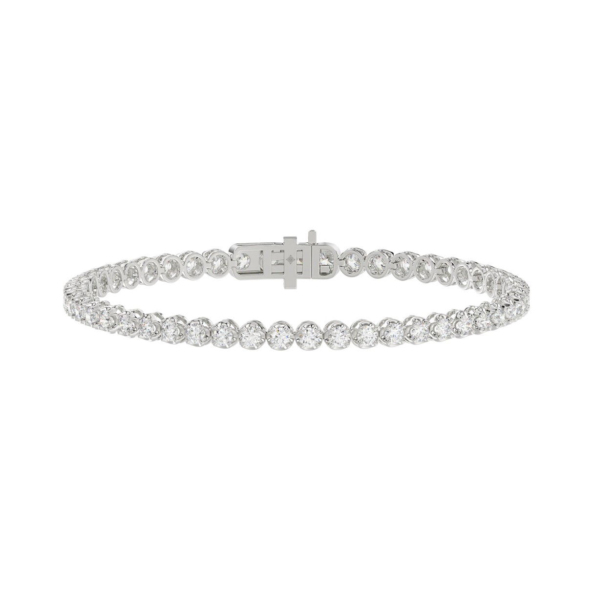 10K WHITE GOLD 5.00CT ROUND DIAMOND LADIES BRACELE...