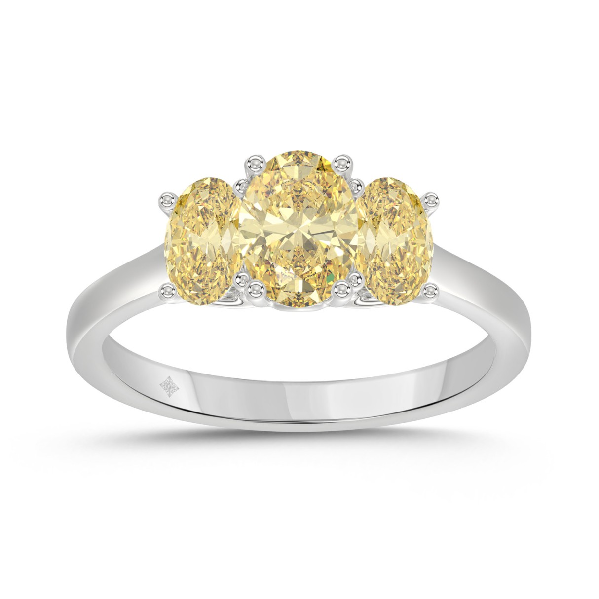 14K WHITE GOLD 2 1/6CT PINK OVAL DIAMOND LADIES RI...