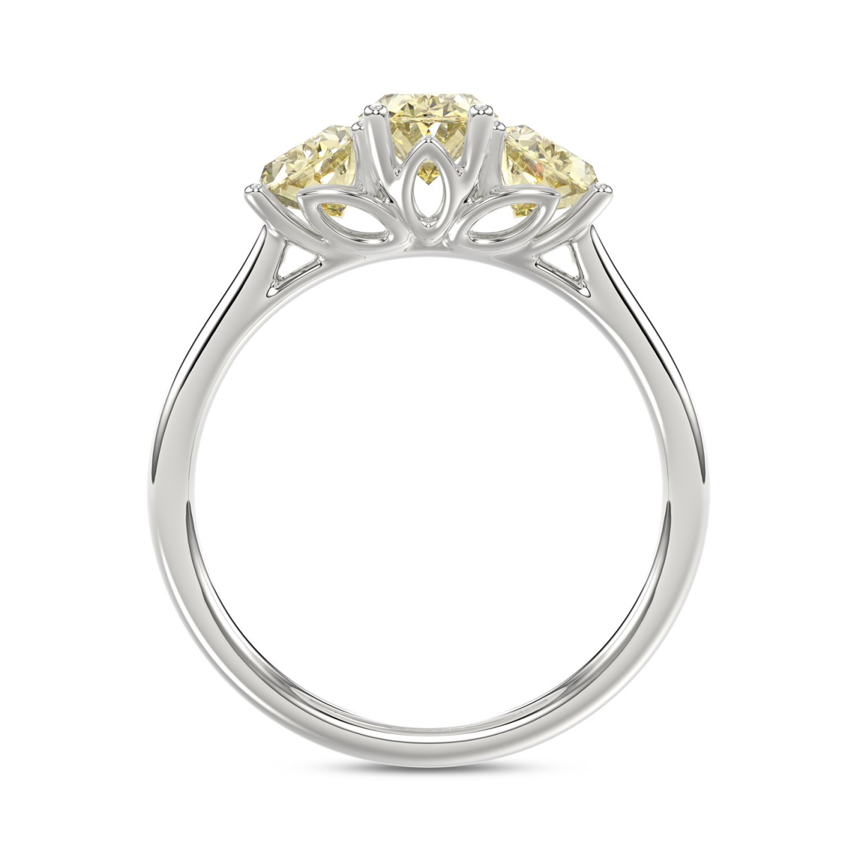 14K WHITE GOLD 2 1/2CT YELLOW OVAL DIAMOND LADIES RING