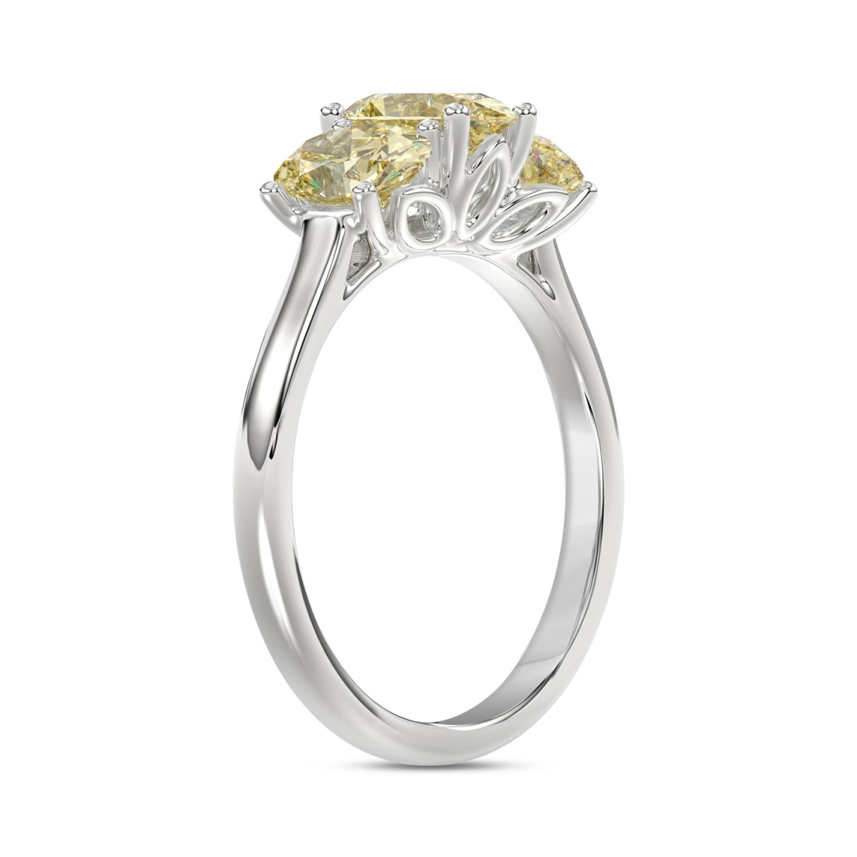 14K WHITE GOLD 2 1/2CT YELLOW OVAL DIAMOND LADIES RING