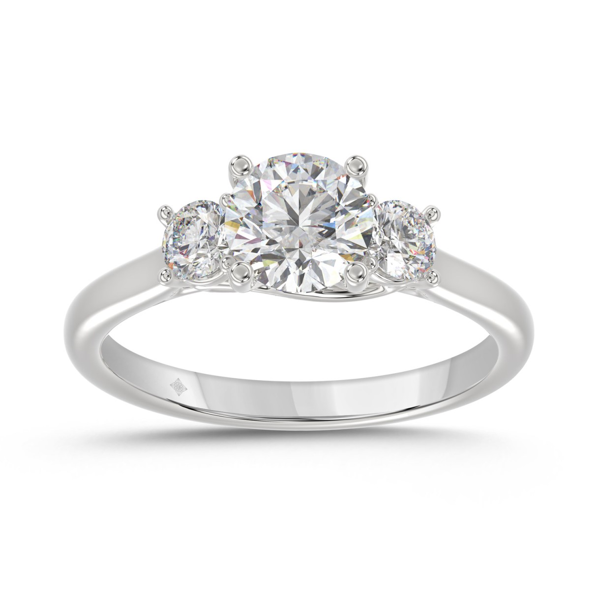 14K WHITE GOLD 1 1/3CT ROUND DIAMOND LADIES RING (CENTER STONE ROUND DIAMOND 1CT)
