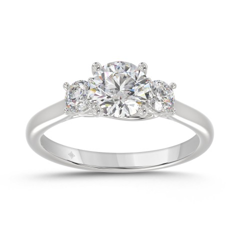 14K WHITE GOLD 1 1/3CT ROUND DIAMOND LADIES RING (CENTER STONE ROUND DIAMOND 1CT)