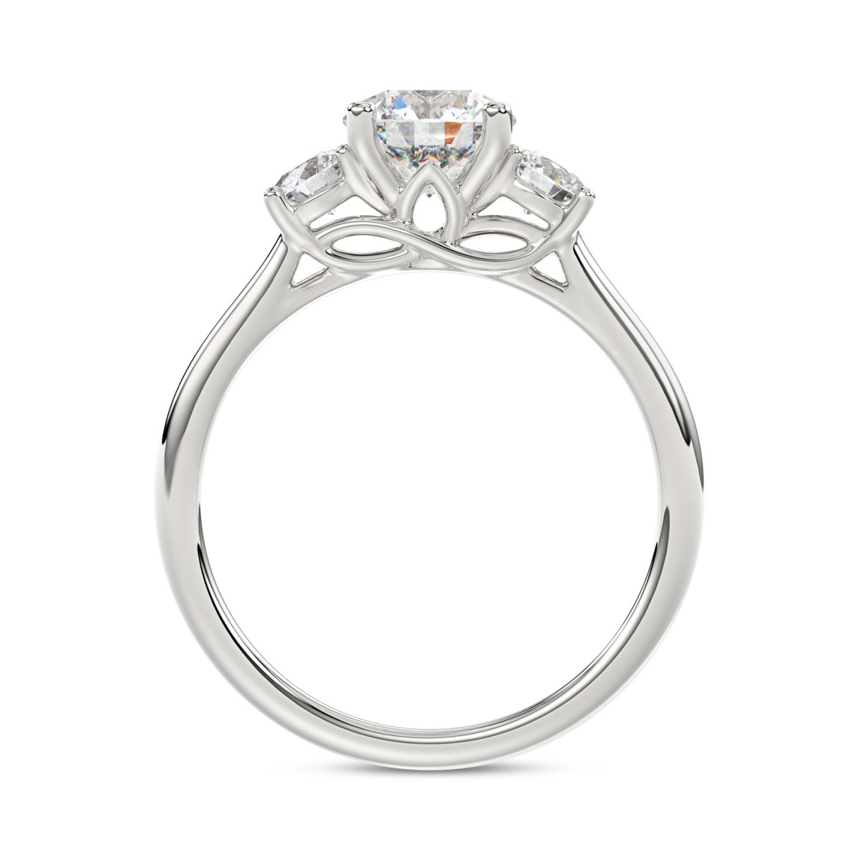 14K WHITE GOLD 1 1/3CT ROUND DIAMOND LADIES RING (CENTER STONE ROUND DIAMOND 1CT)
