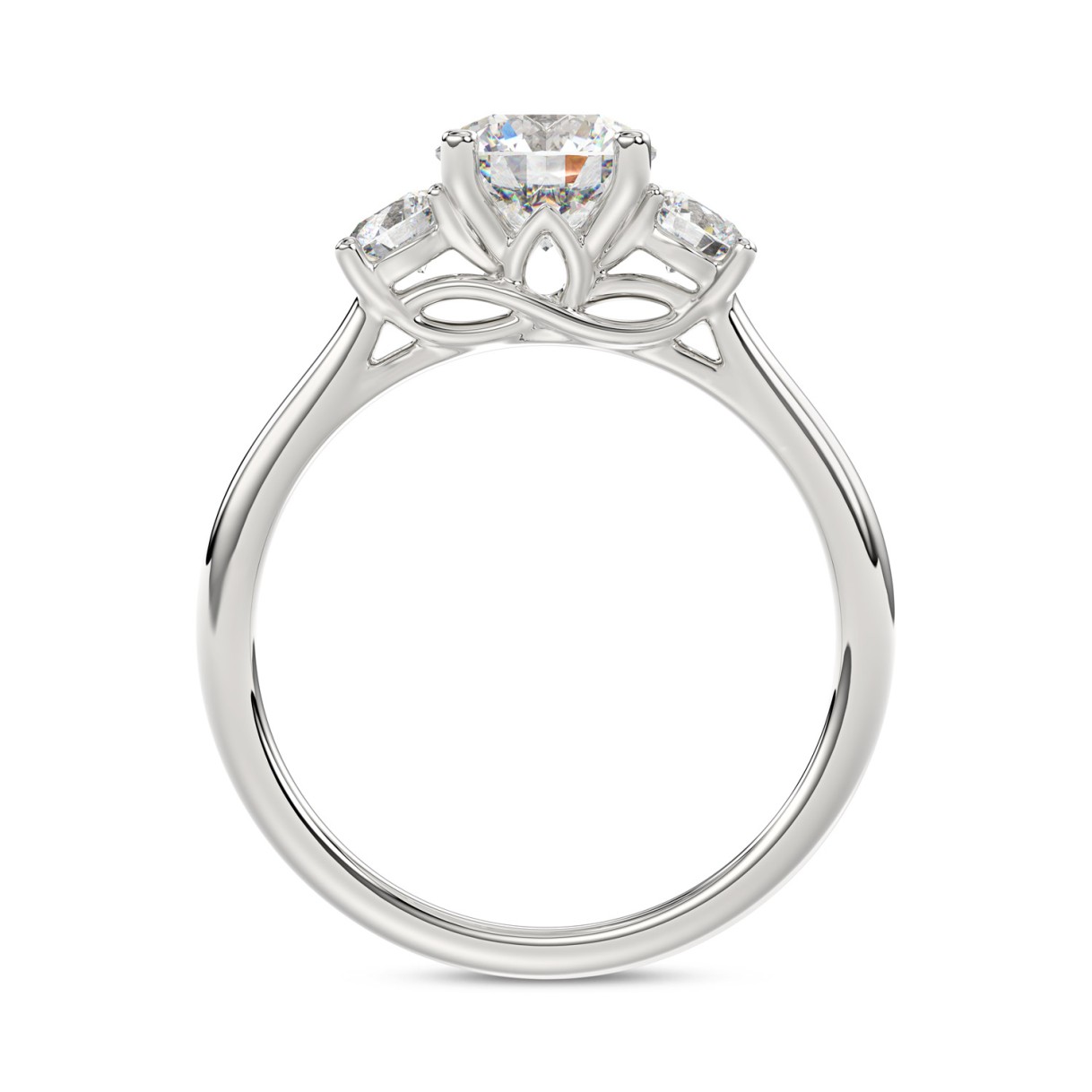 14K WHITE GOLD 1 1/3CT ROUND DIAMOND LADIES RING (CENTER STONE ROUND DIAMOND 1CT)