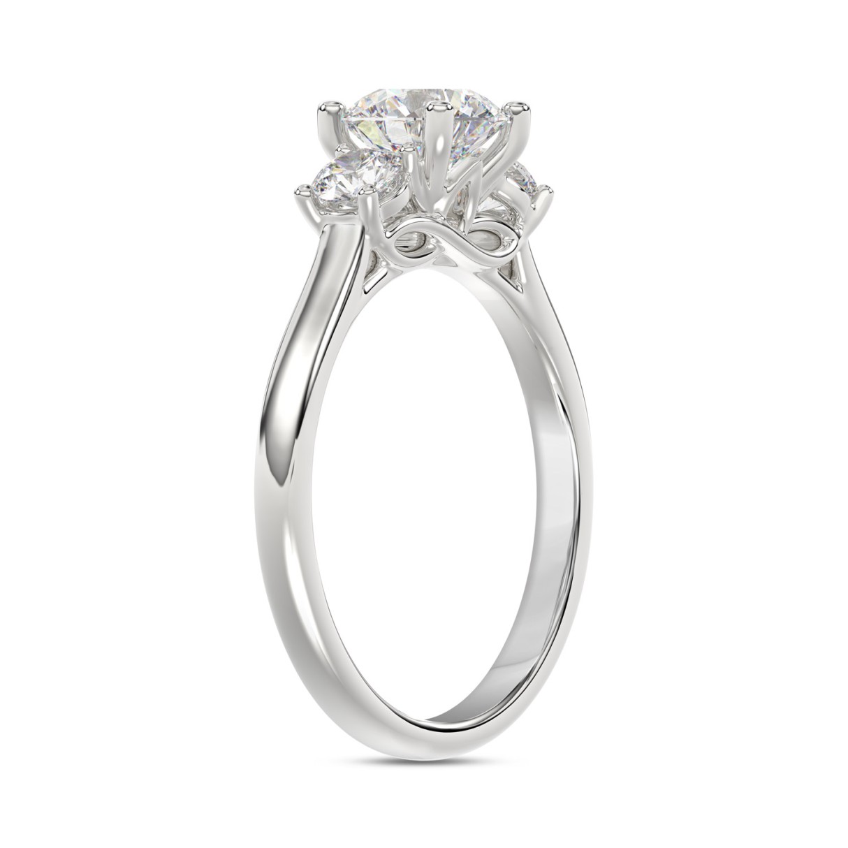 14K WHITE GOLD 1 1/3CT ROUND DIAMOND LADIES RING (CENTER STONE ROUND DIAMOND 1CT)