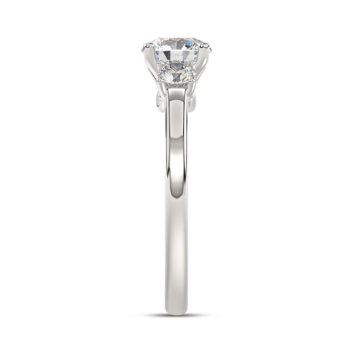 14K WHITE GOLD 1 1/3CT ROUND DIAMOND LADIES RING (CENTER STONE ROUND DIAMOND 1CT)