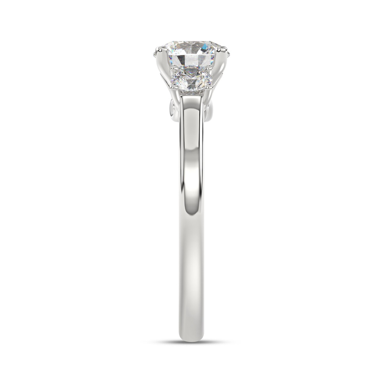 14K WHITE GOLD 1 1/3CT ROUND DIAMOND LADIES RING (CENTER STONE ROUND DIAMOND 1CT)