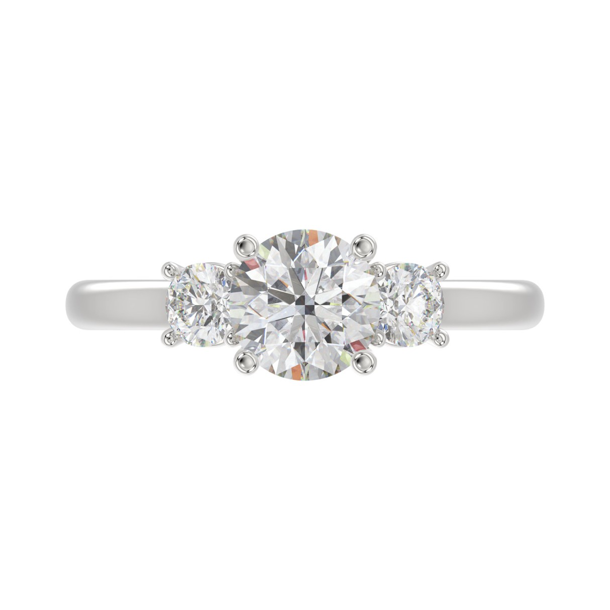 14K WHITE GOLD 1 1/3CT ROUND DIAMOND LADIES RING (CENTER STONE ROUND DIAMOND 1CT)