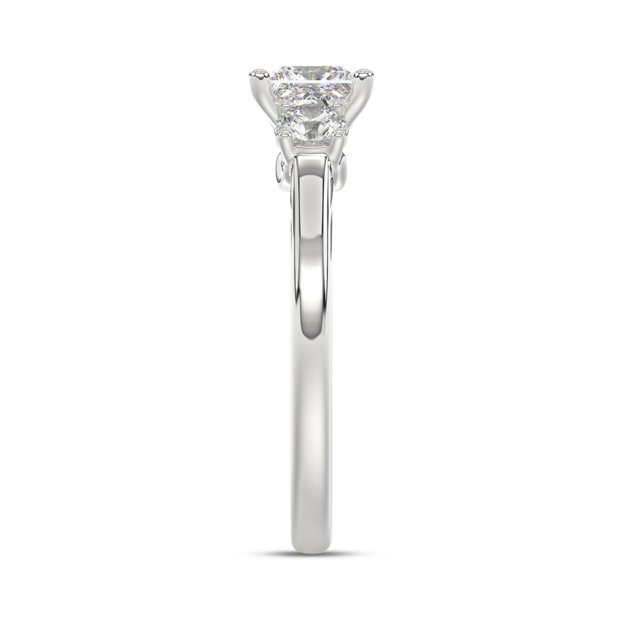 14K WHITE GOLD 1.00CT PRINCESS/ROUND DIAMOND LADIES RING (CENTER STONE PRINCESS DIAMOND 3/4CT)