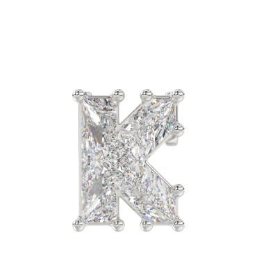 10K WHITE GOLD 1 1/2CT FANCY CUT ALPHABET DIAMOND LADIES PENDANT WITH CHAIN