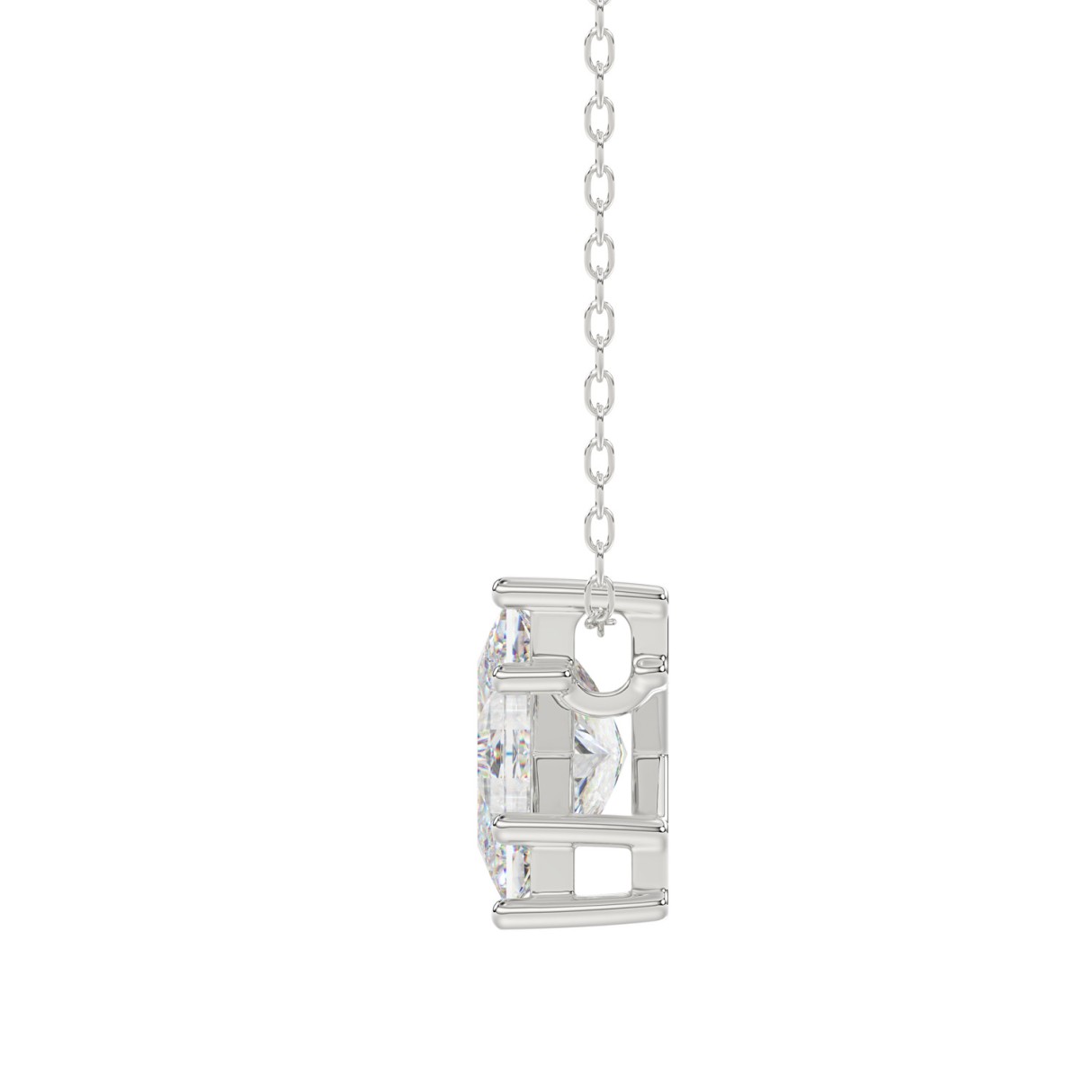 10K WHITE GOLD 1 1/2CT FANCY CUT ALPHABET DIAMOND LADIES PENDANT WITH CHAIN