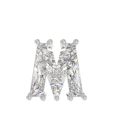 10K WHITE GOLD 1 5/8CT FANCY CUT ALPHABET DIAMOND LADIES PENDANT WITH CHAIN