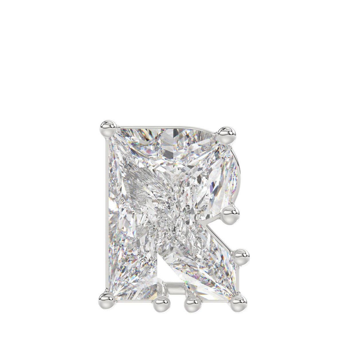 10K WHITE GOLD 1 5/8CT FANCY CUT ALPHABET DIAMOND ...