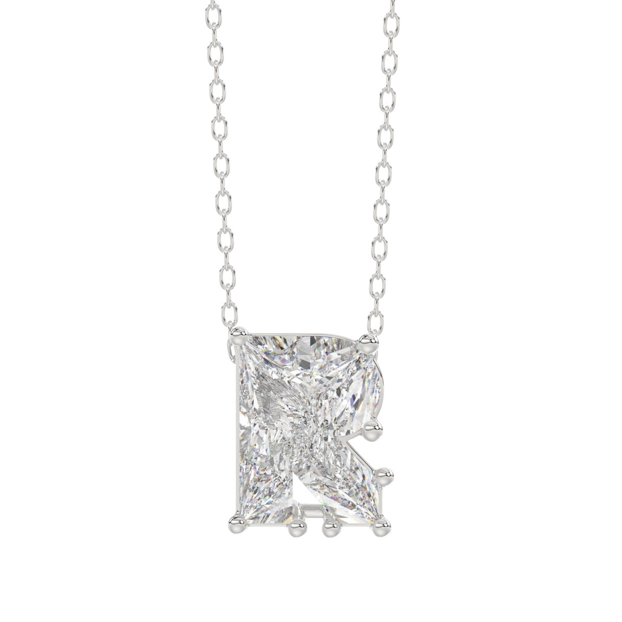 10K WHITE GOLD 1 5/8CT FANCY CUT ALPHABET DIAMOND ...