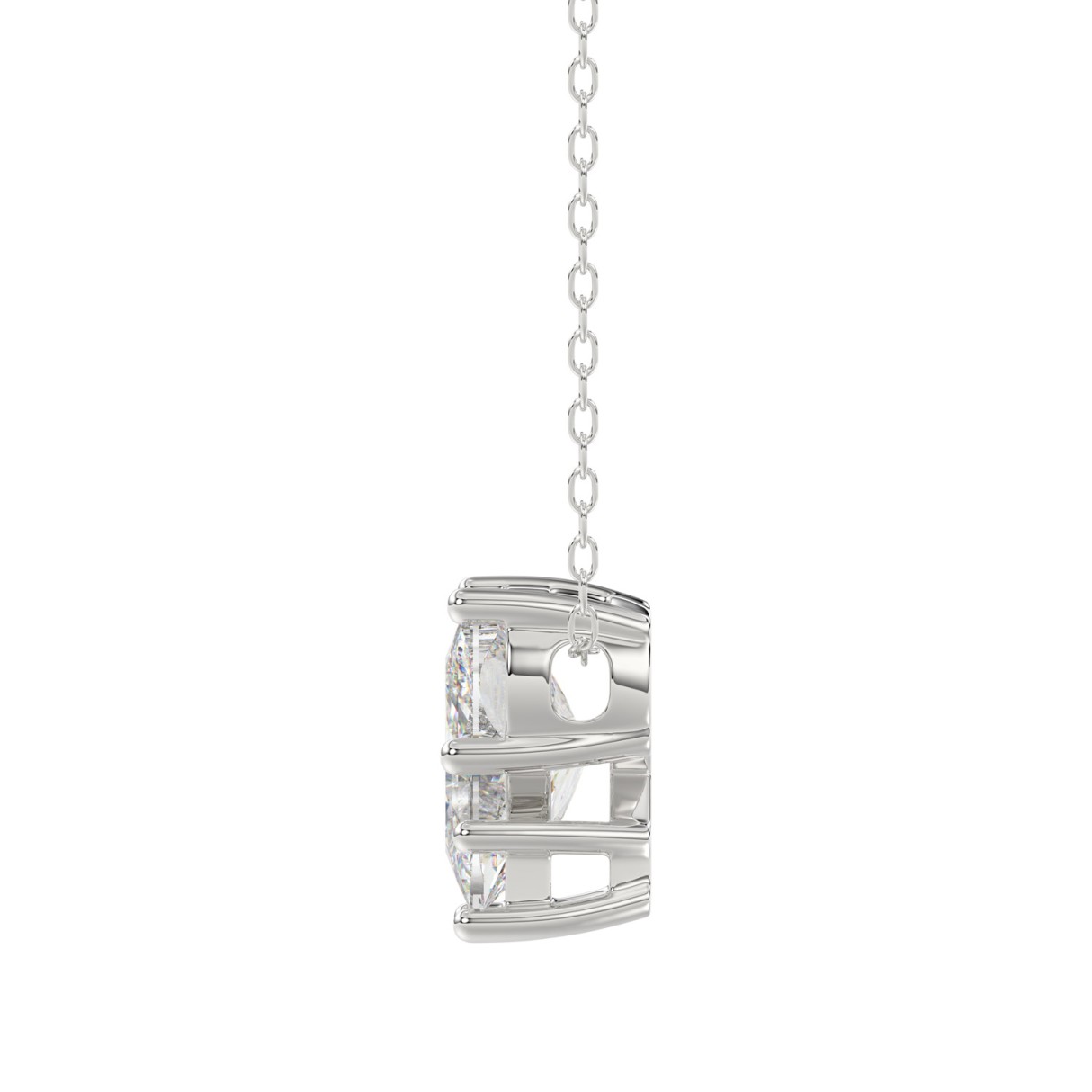 10K WHITE GOLD 1 5/8CT FANCY CUT ALPHABET DIAMOND LADIES PENDANT WITH CHAIN