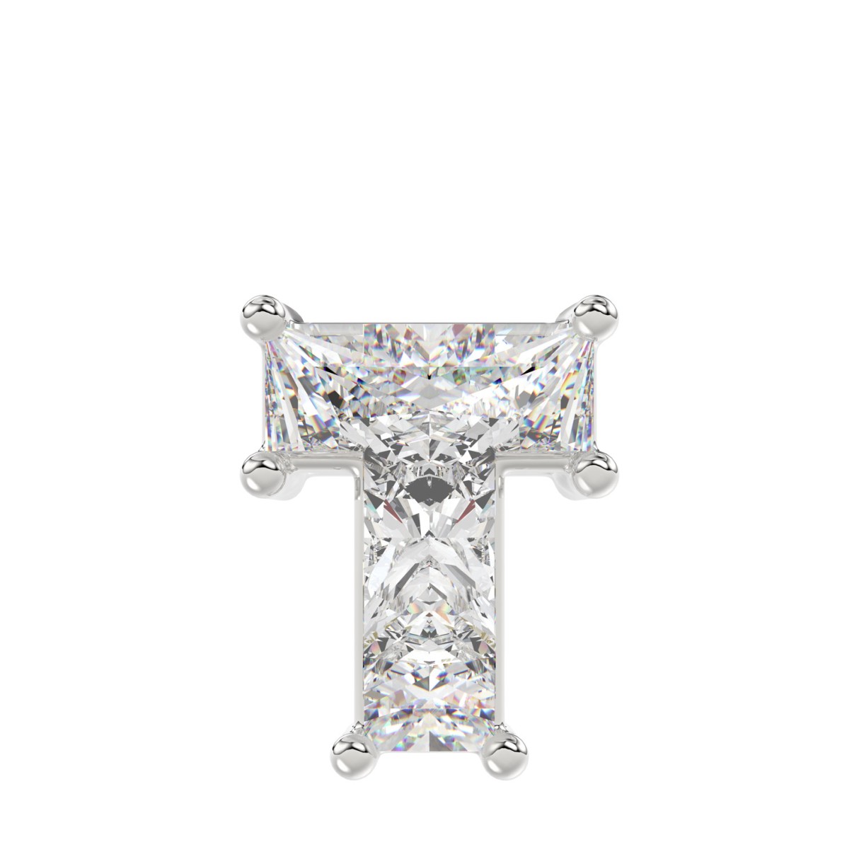 10K WHITE GOLD 1.00CT FANCY CUT ALPHABET DIAMOND L...