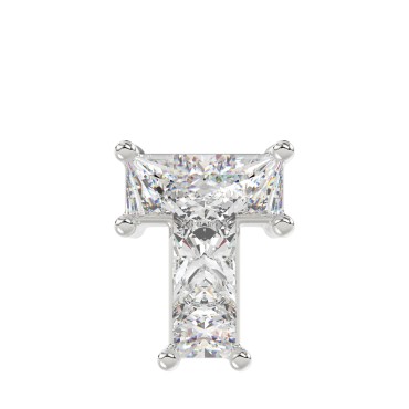 10K WHITE GOLD 1.00CT FANCY CUT ALPHABET DIAMOND LADIES PENDANT WITH CHAIN
