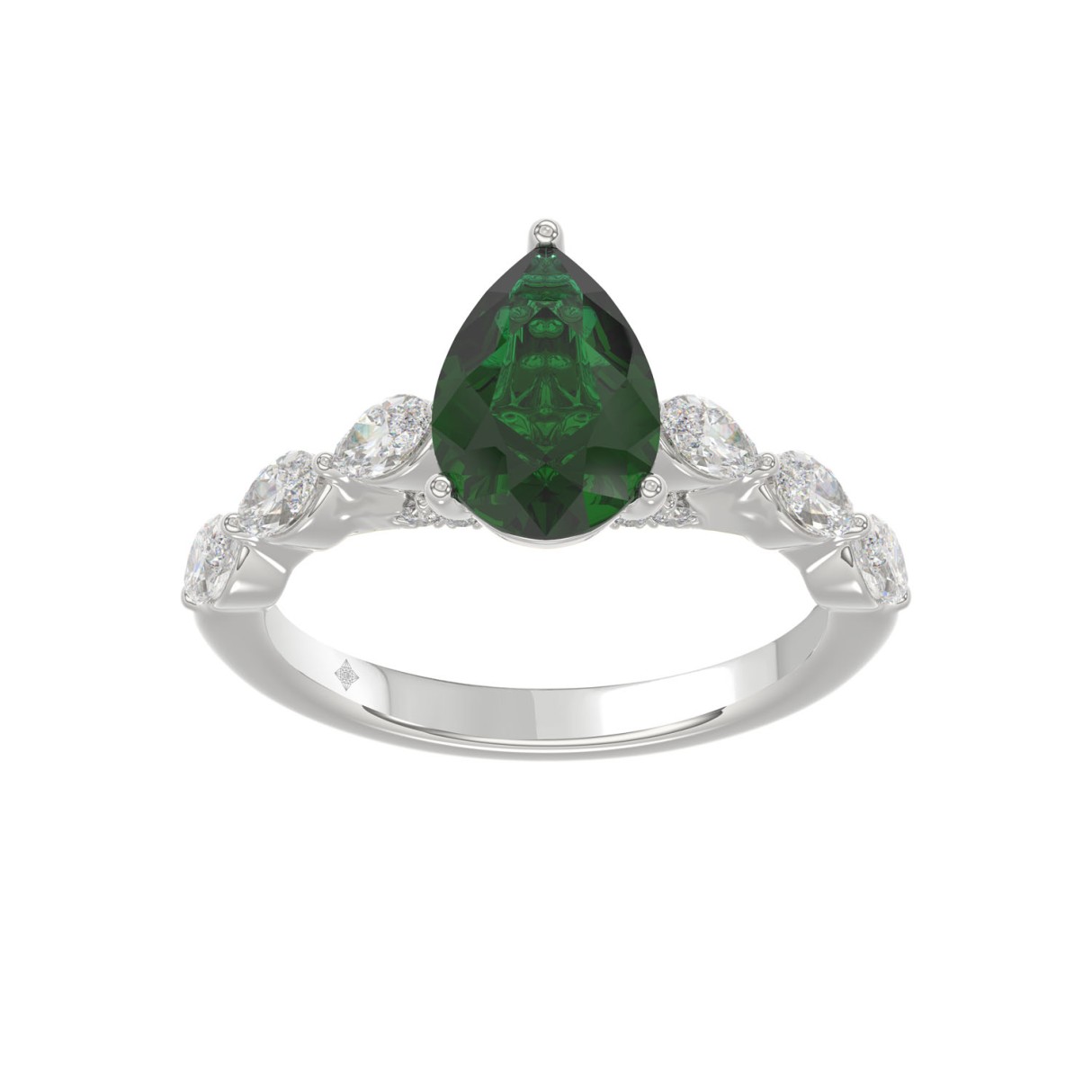 14K WHITE GOLD 3.00CT ROUND/PEAR/MARQUISE DIAMOND ...