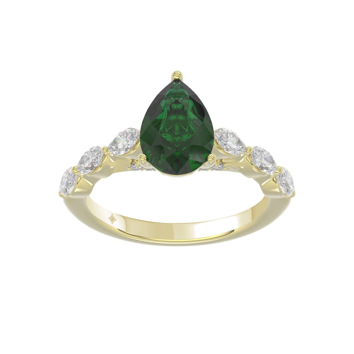 14K YELLOW GOLD 3.00CT ROUND/PEAR/MARQUISE DIAMOND...