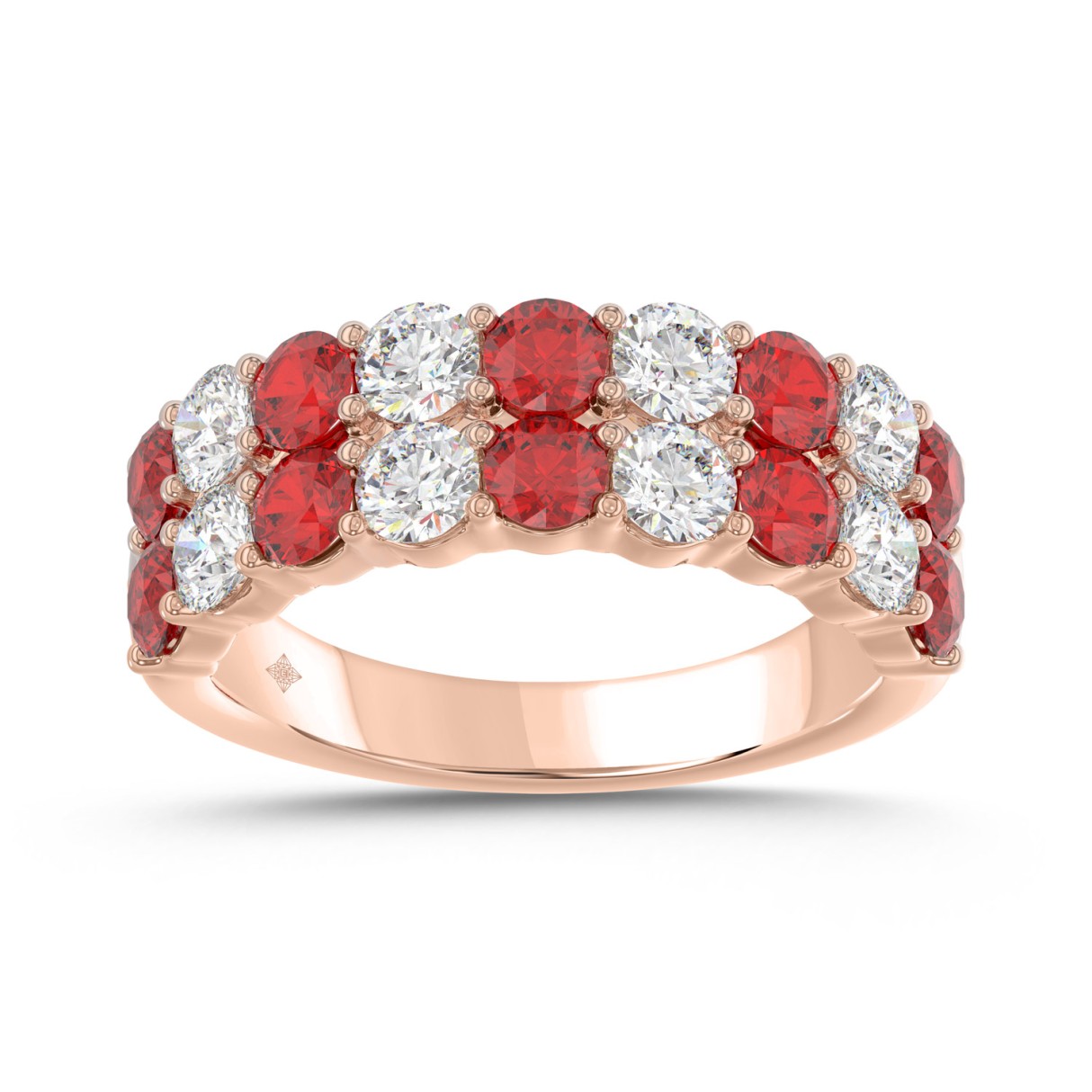 14K ROSE GOLD 2 3/8CT ROUND DIAMOND LADIES BAND (R...