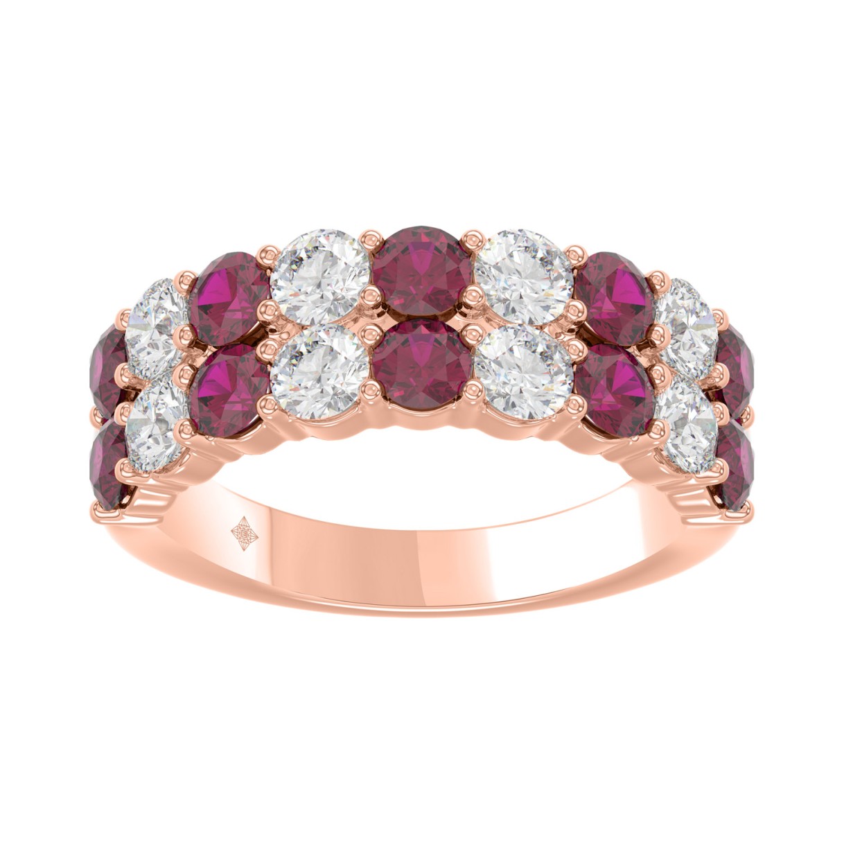 14K ROSE GOLD 2 3/8CT ROUND DIAMOND LADIES BAND (R...