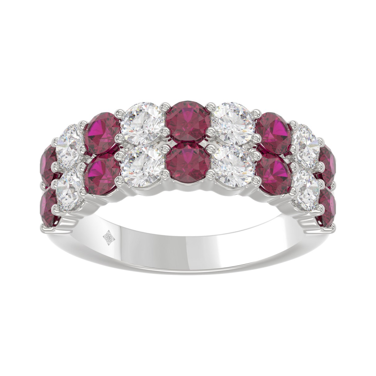 14K WHITE GOLD 1.00CT ROUND DIAMOND LADIES BAND (RUBY ROUND)