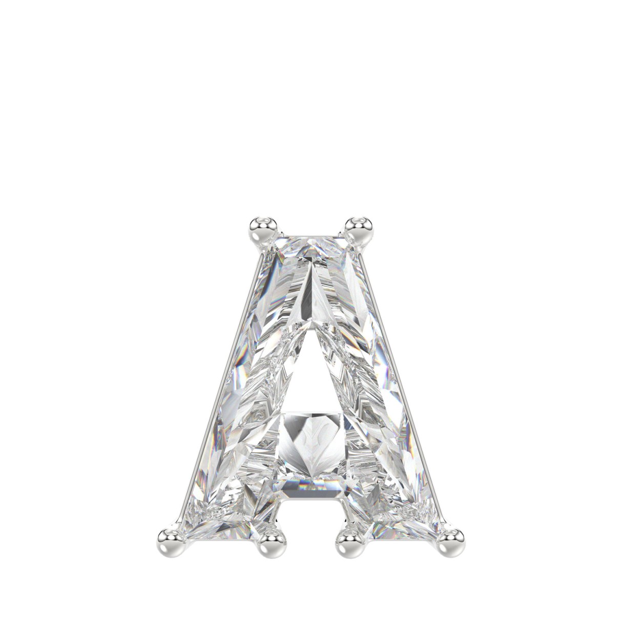 10K WHITE GOLD 1 5/8CT FANCY CUT ALPHABET DIAMOND ...