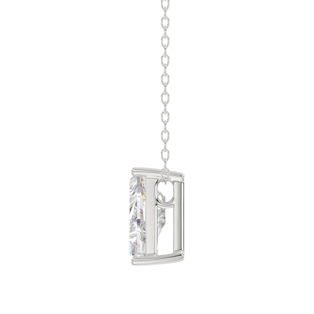 10K WHITE GOLD 1 5/8CT FANCY CUT ALPHABET DIAMOND LADIES PENDANT WITH CHAIN