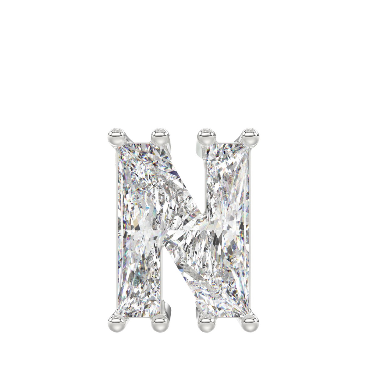 10K WHITE GOLD 1 1/2CT FANCY CUT ALPHABET DIAMOND ...