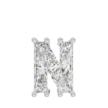 10K WHITE GOLD 1 1/2CT FANCY CUT ALPHABET DIAMOND LADIES PENDANT WITH CHAIN