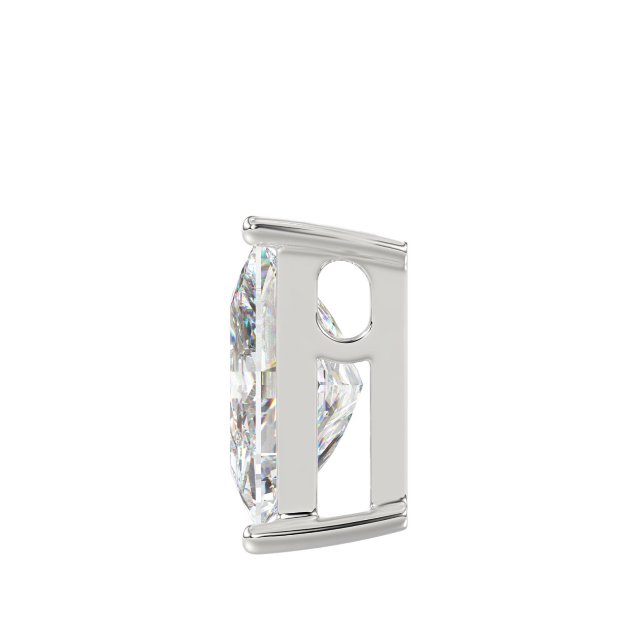 10K WHITE GOLD 1 1/2CT FANCY CUT ALPHABET DIAMOND MEN'S CHARM PENDANT