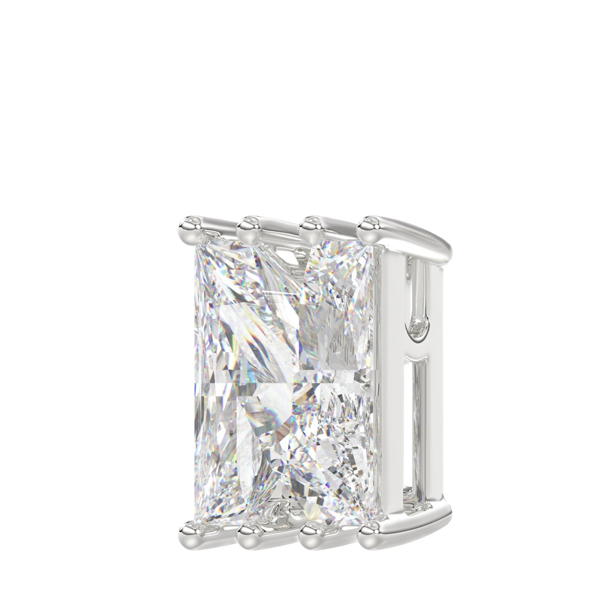 10K WHITE GOLD 1 1/2CT FANCY CUT ALPHABET DIAMOND MEN'S CHARM PENDANT