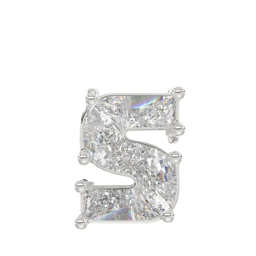 10K WHITE GOLD 1 3/4CT FANCY CUT ALPHABET DIAMOND LADIES PENDANT WITH CHAIN