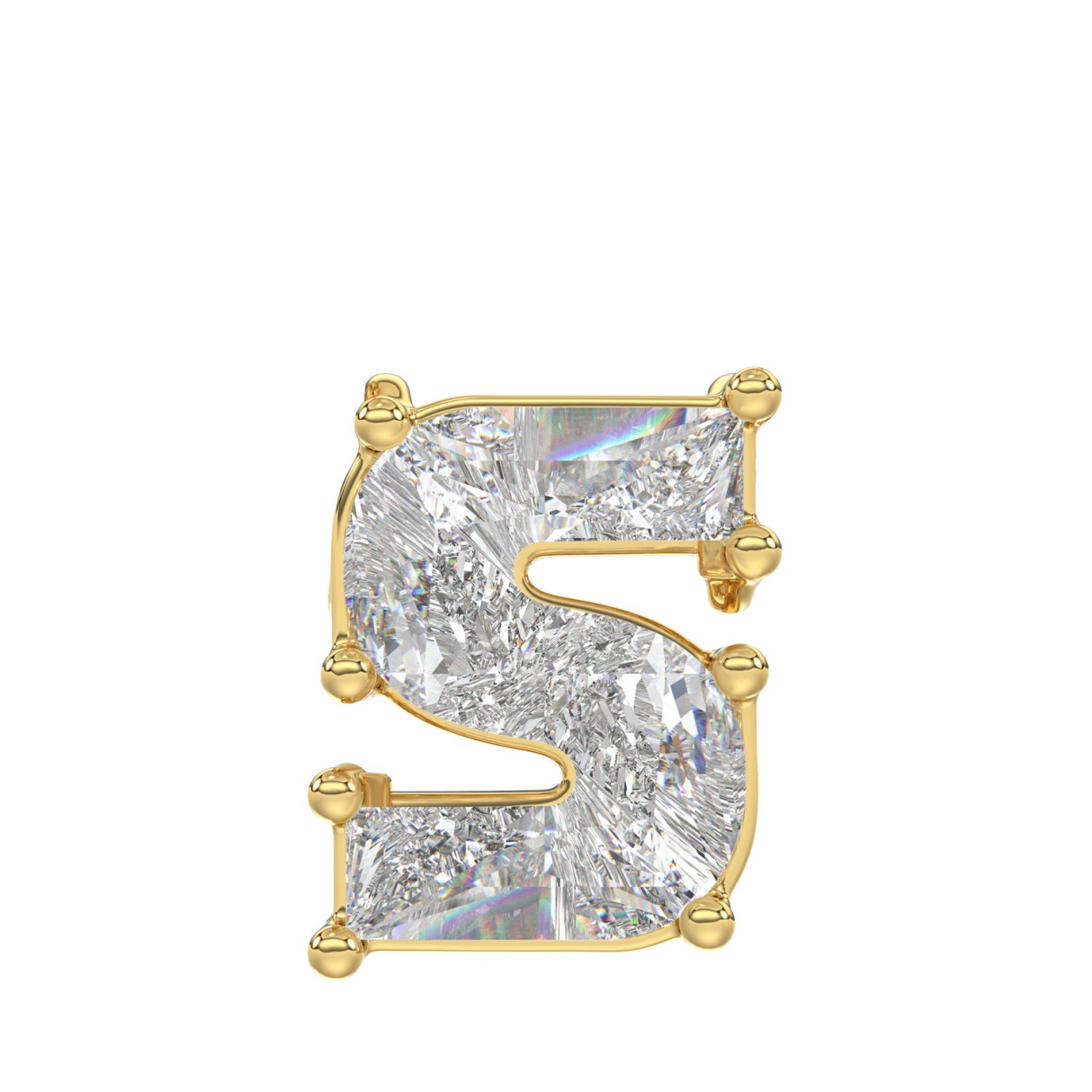 10K YELLOW GOLD 1 3/4CT FANCY CUT ALPHABET DIAMOND...