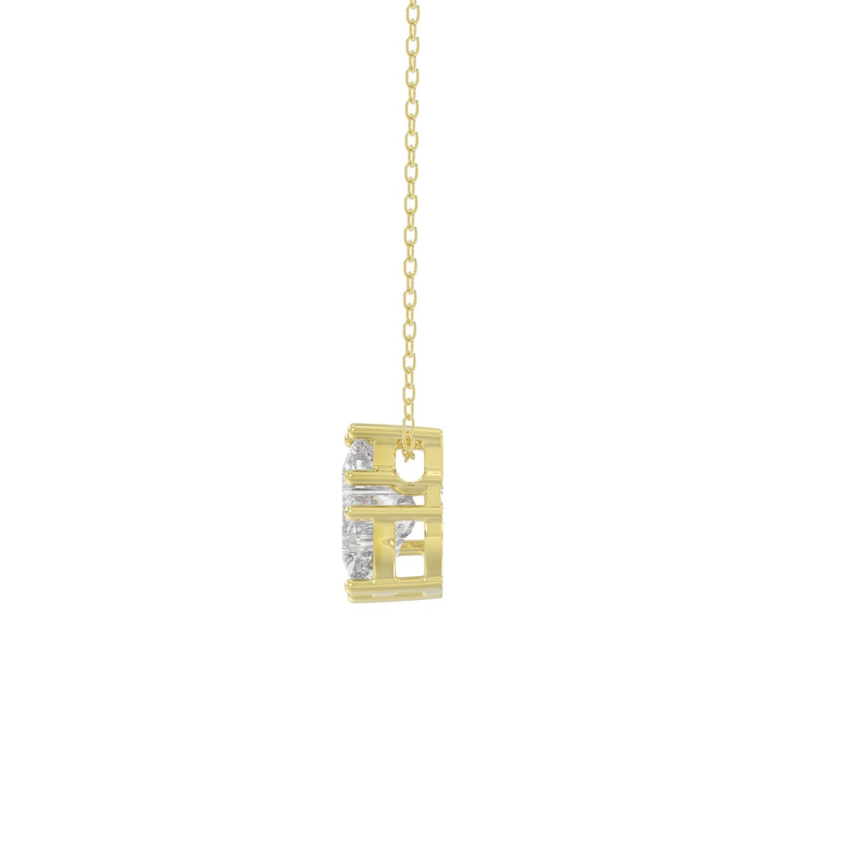 10K YELLOW GOLD 1 3/4CT FANCY CUT ALPHABET DIAMOND LADIES PENDANT WITH CHAIN