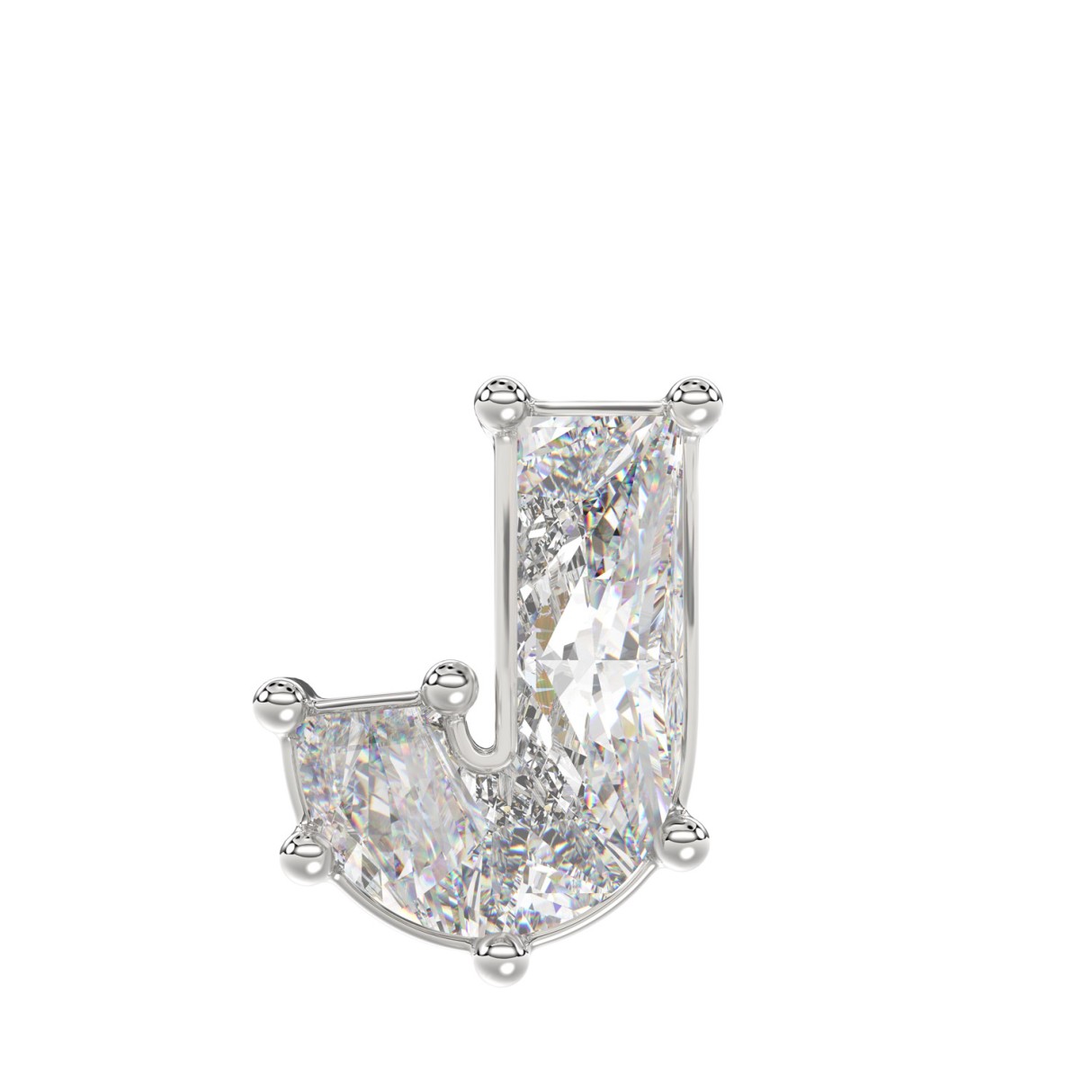 10K WHITE GOLD 7/8CT FANCY CUT ALPHABET DIAMOND ME...