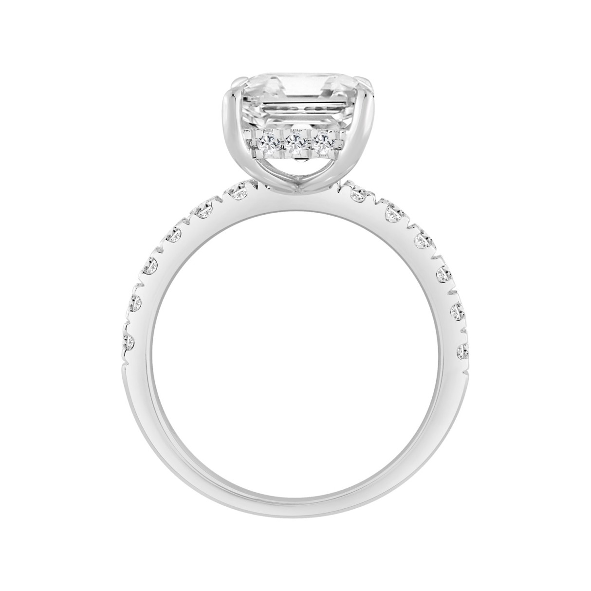 14K WHITE GOLD 4 3/4CT ROUND/RADIANT DIAMOND LADIES RING (CENTER STONE RADIANT DIAMOND 4.00CT)