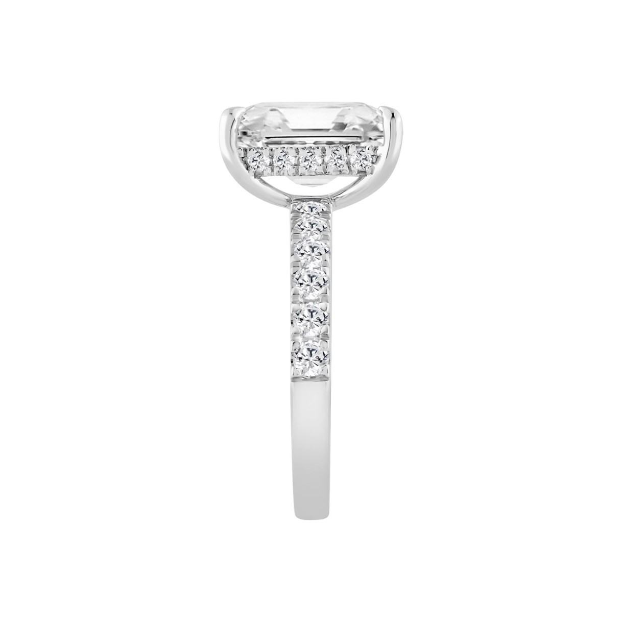 14K WHITE GOLD 4 3/4CT ROUND/RADIANT DIAMOND LADIES RING (CENTER STONE RADIANT DIAMOND 4.00CT)