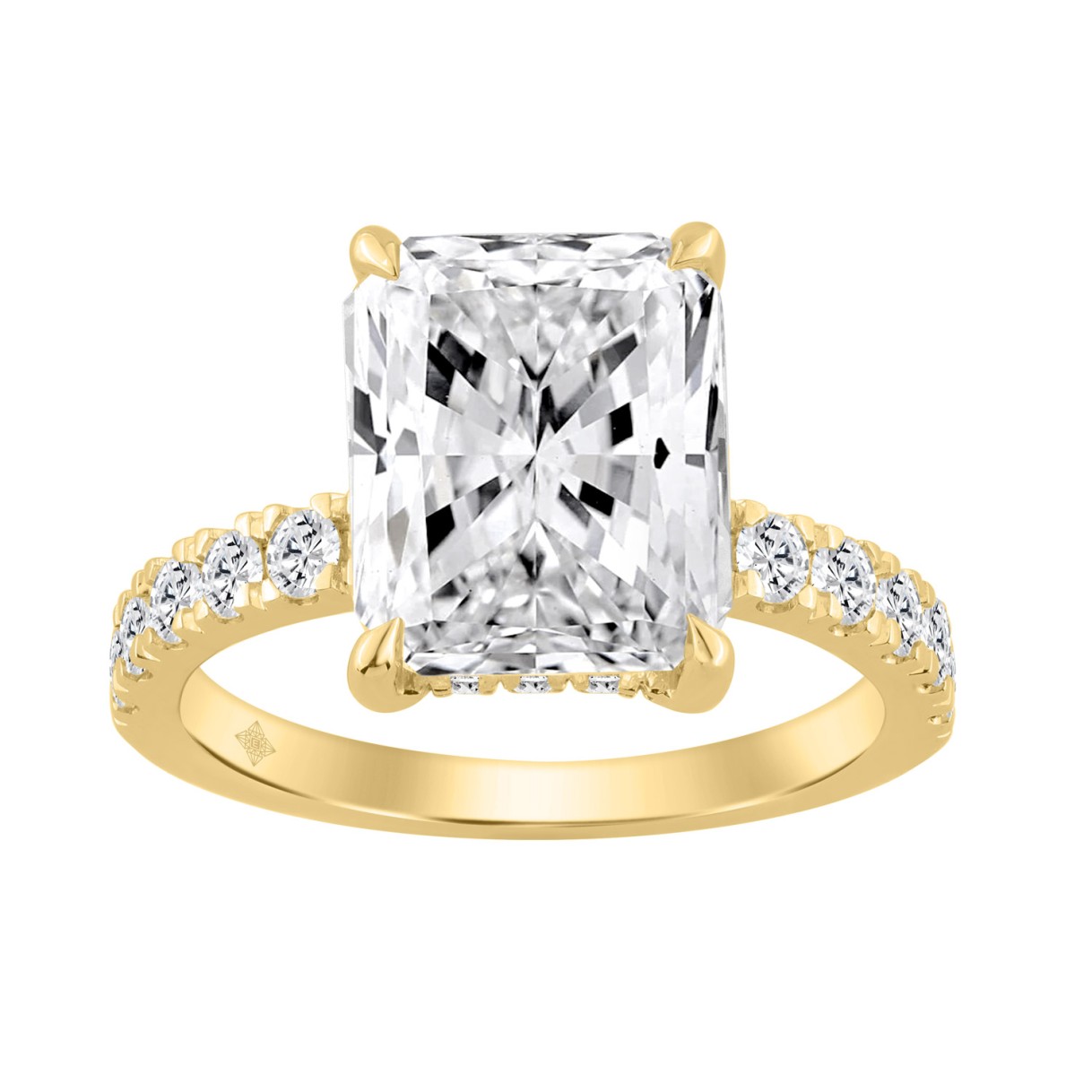 14K YELLOW GOLD 4 3/4CT ROUND/RADIANT DIAMOND LADI...