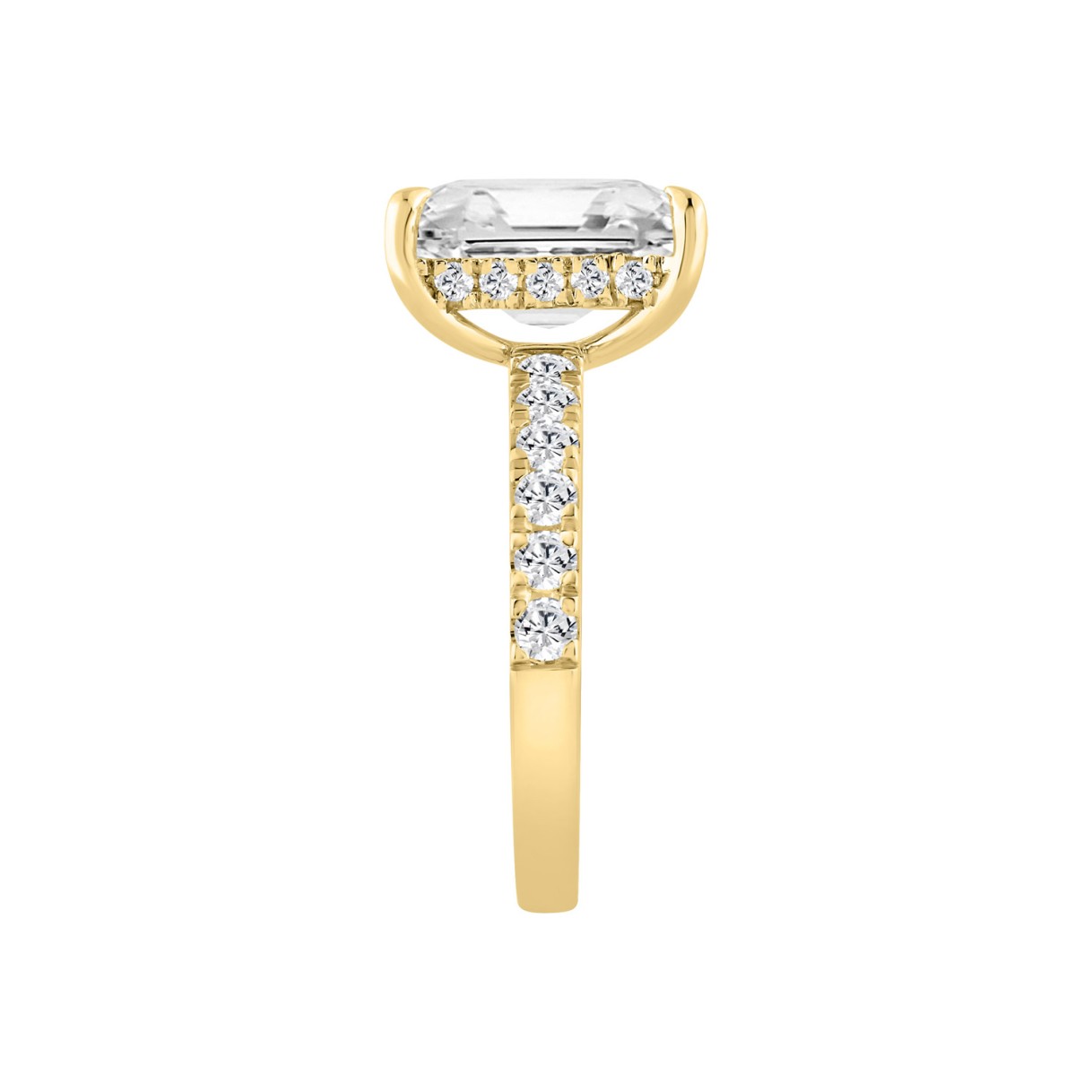14K YELLOW GOLD 4 3/4CT ROUND/RADIANT DIAMOND LADIES RING (CENTER STONE RADIANT DIAMOND 4CT)