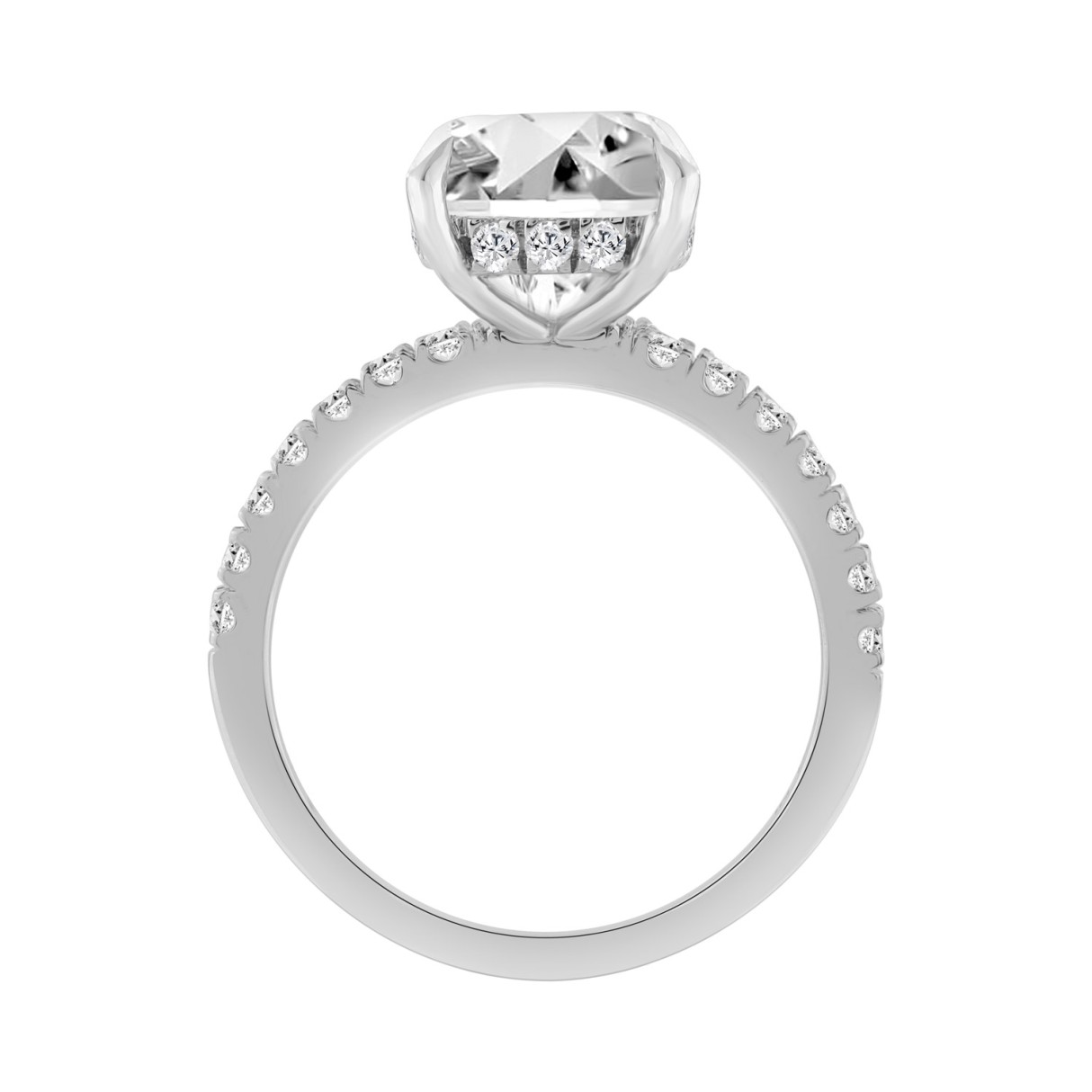 14K WHITE GOLD 4 3/4CT ROUND DIAMOND LADIES RING (CENTER STONE ROUND DIAMOND 4.00CT)