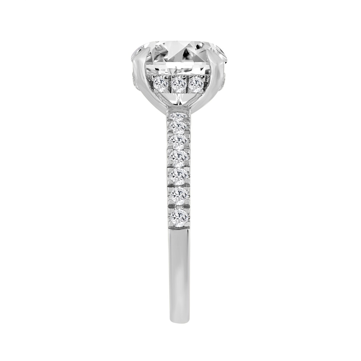 14K WHITE GOLD 4 3/4CT ROUND DIAMOND LADIES RING (CENTER STONE ROUND DIAMOND 4.00CT)