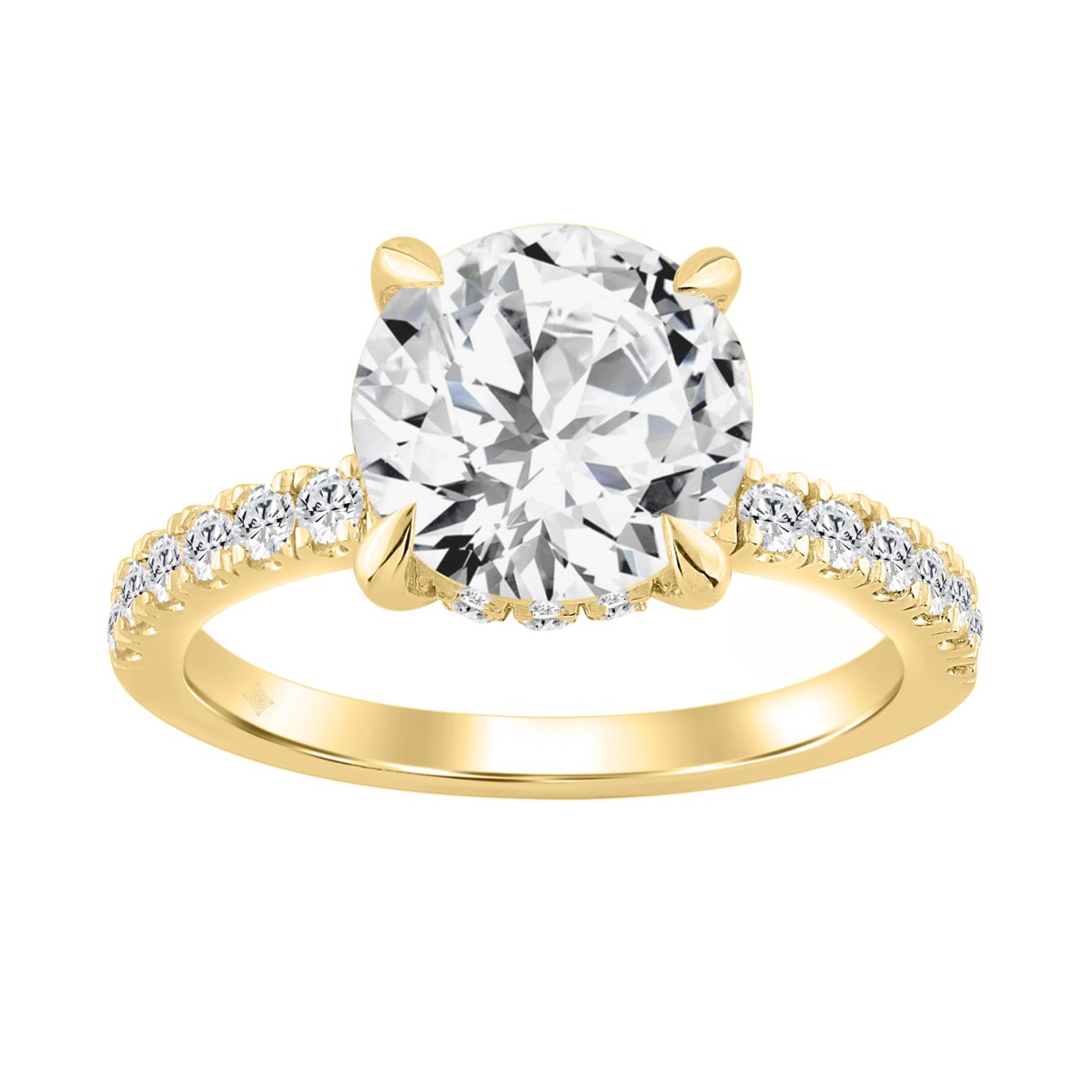 14K YELLOW GOLD 4 3/4CT ROUND DIAMOND LADIES RING ...