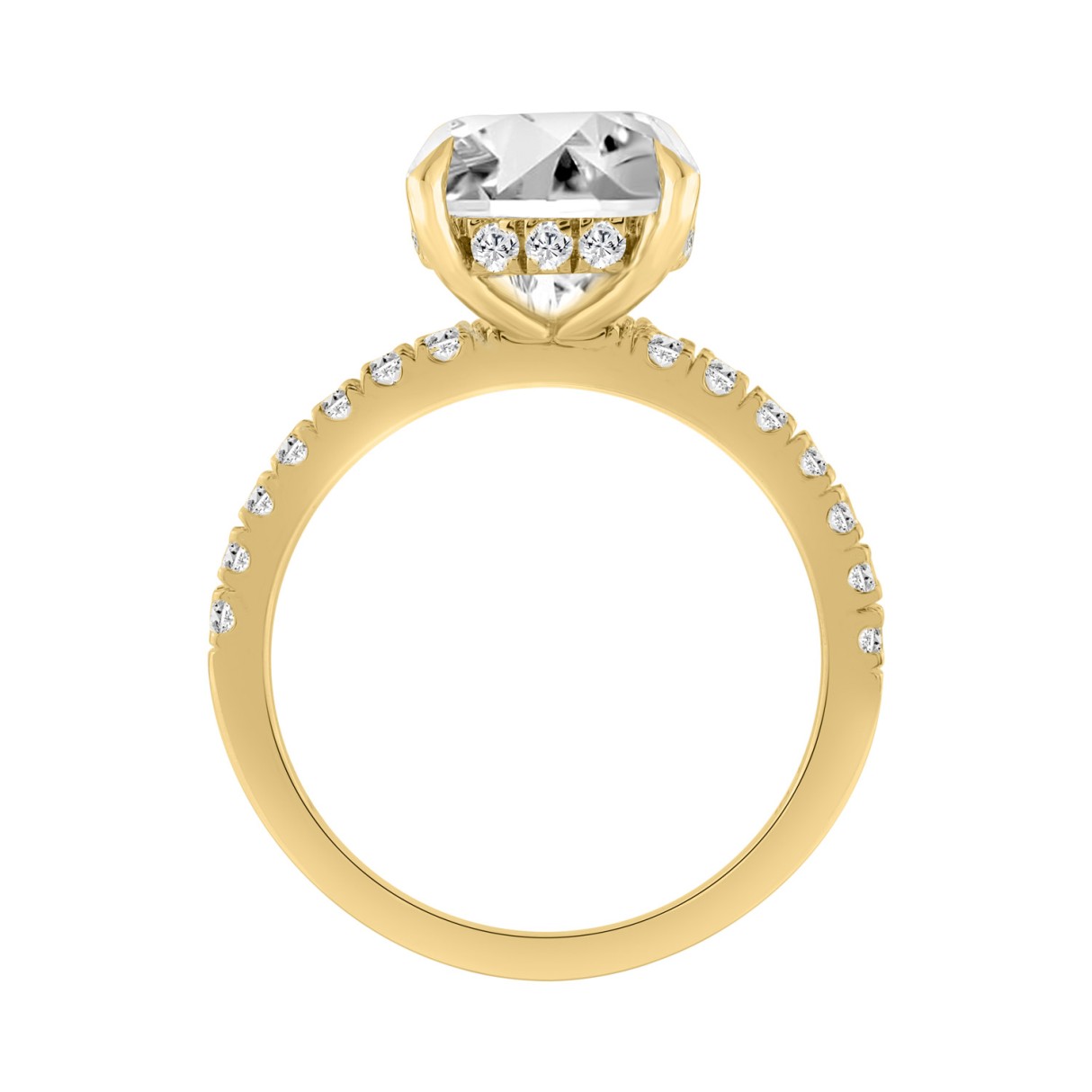 14K YELLOW GOLD 4 3/4CT ROUND DIAMOND LADIES RING (CENTER STONE ROUND DIAMOND 4.00CT)