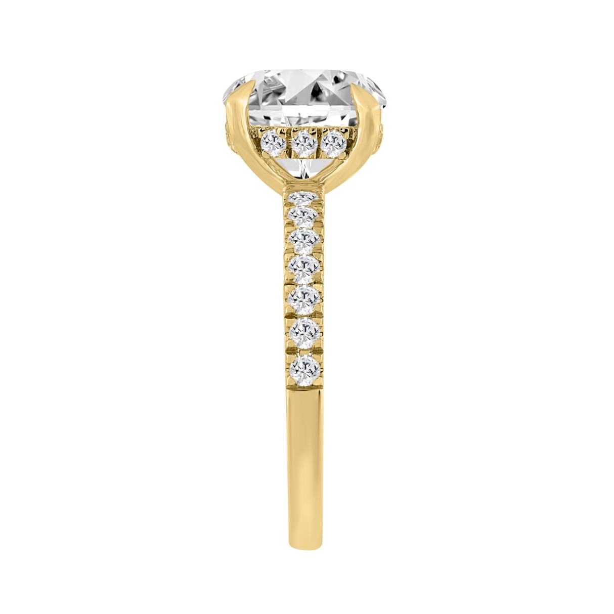 14K YELLOW GOLD 4 3/4CT ROUND DIAMOND LADIES RING (CENTER STONE ROUND DIAMOND 4.00CT)