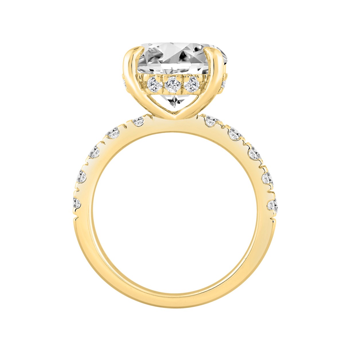 14K YELLOW GOLD 6.00CT ROUND DIAMOND LADIES RING (CENTER STONE ROUND DIAMOND 5CT)