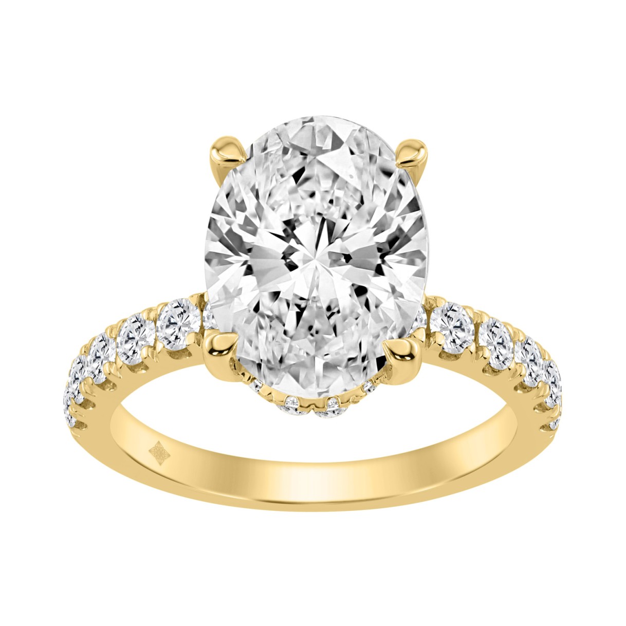 14K YELLOW GOLD 4 3/4CT ROUND/OVAL DIAMOND LADIES ...