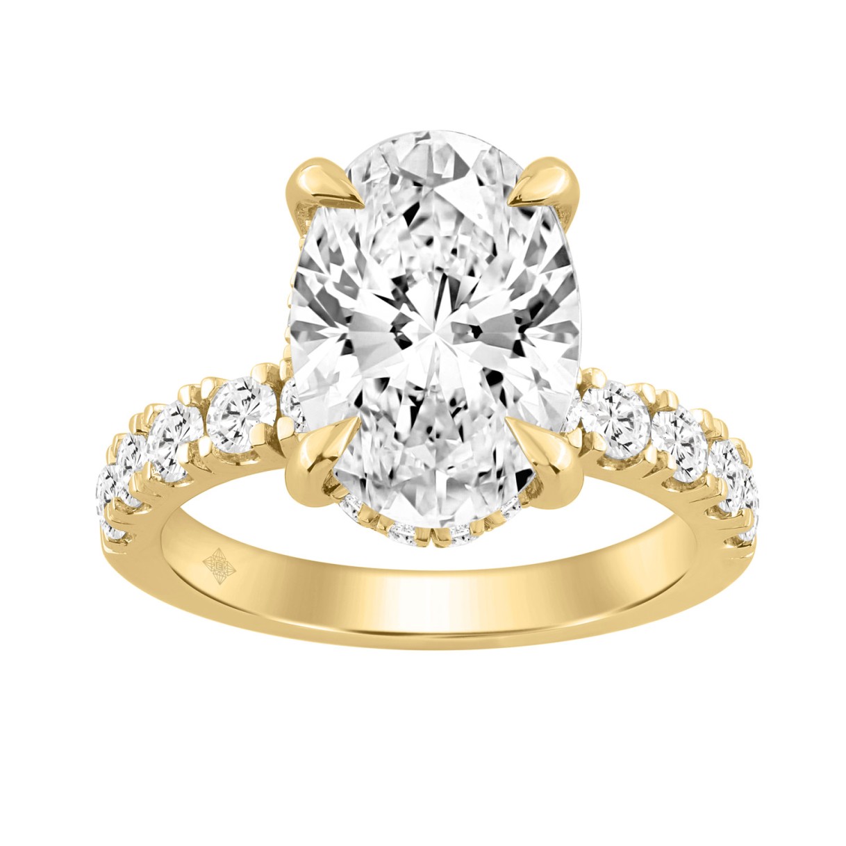 14K YELLOW GOLD 6.00CT ROUND/OVAL DIAMOND LADIES R...