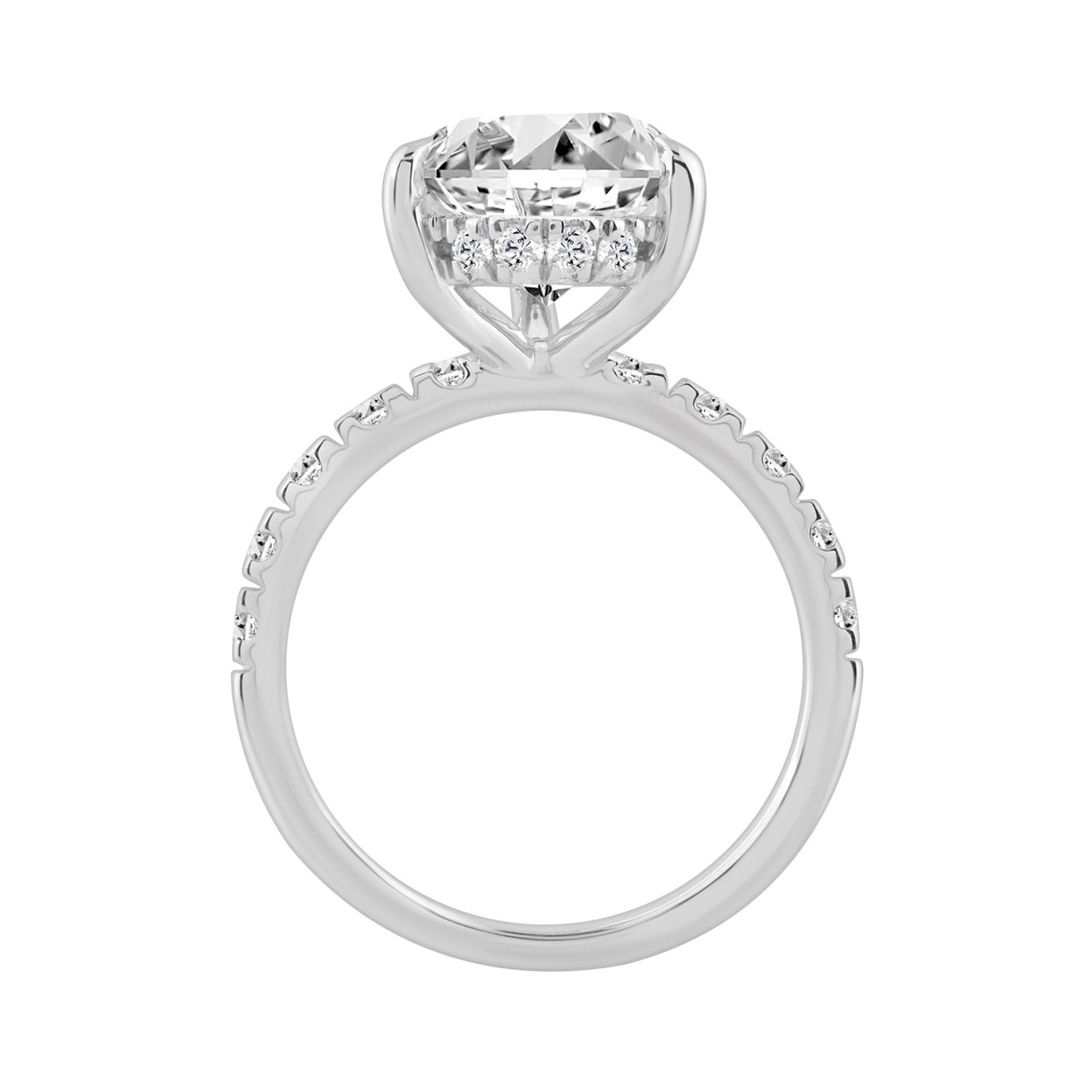 14K WHITE GOLD 4 3/4CT ROUND/PEAR DIAMOND LADIES RING (CENTER STONE PEAR DIAMOND 4CT)